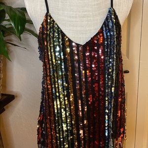 Crave Fame, Strappy Sequined Womens top with soft lining.